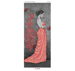 Дівчина в червоному з метеликами ([ПМ 4048])